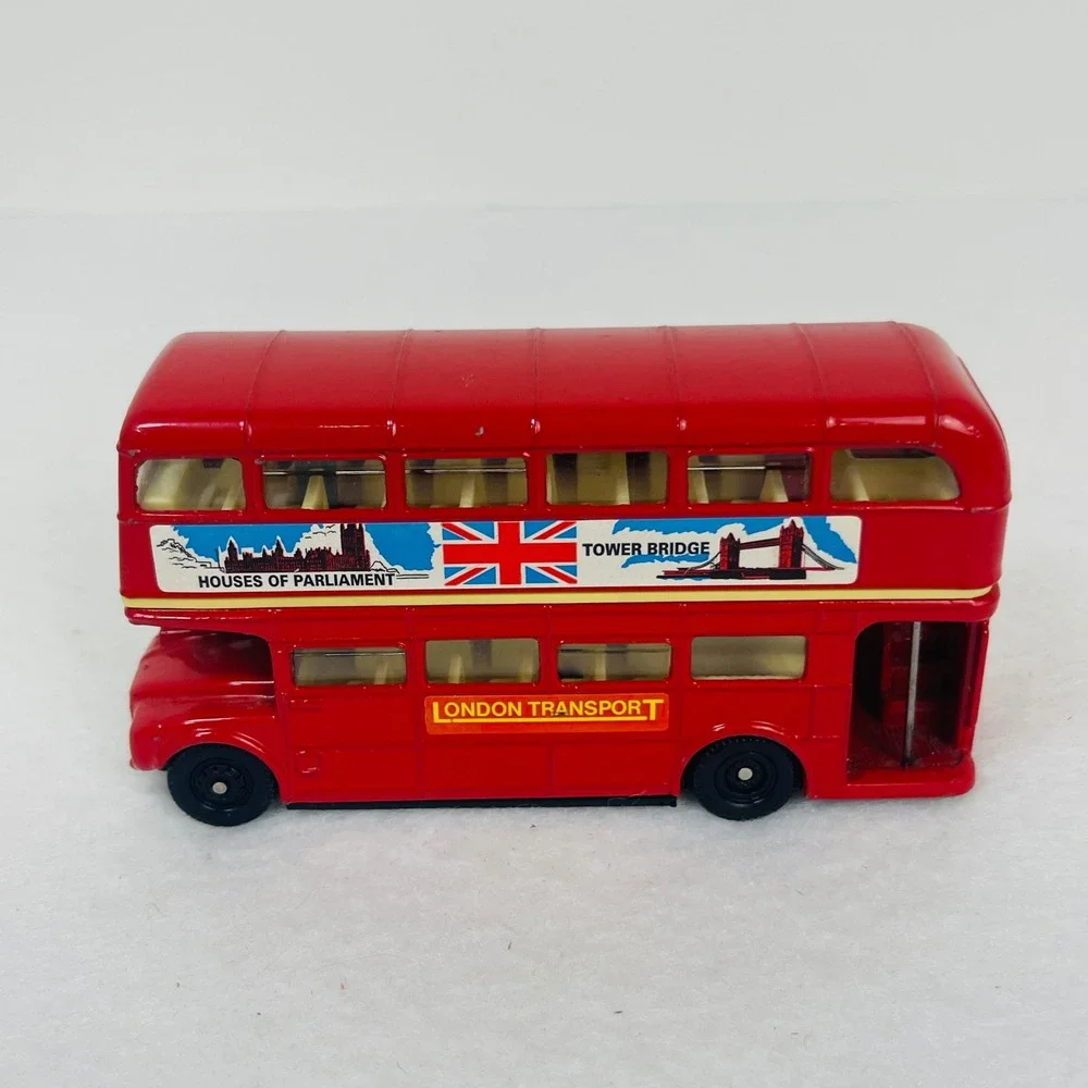 Vintage Red London Double Decker Bus Diecast London Transport Route 12 Souvenir